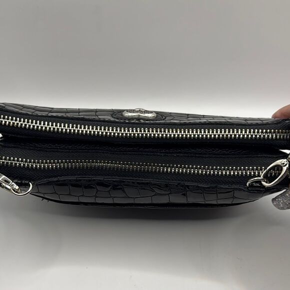 Brighton patent  Croc-Embossed Crossbody Bag with Heart Detail - Picture 8 of 11